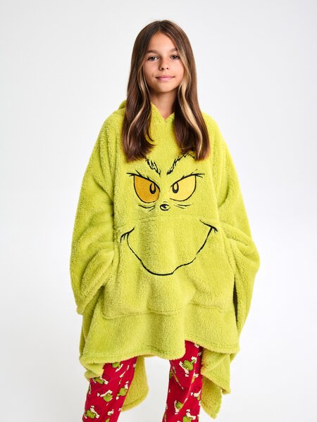 Sinsay - Deka s kapucňou Grinch - zelená