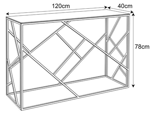 KONZOLA THIA ZLATÁ + SKLO MRAMOR 120 cm