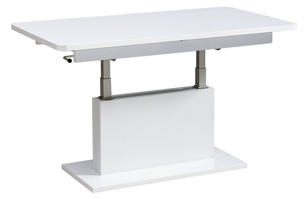 Rozkladací konferenčný / jedálenský stôl Opti 2v1 126-168x70 - biela