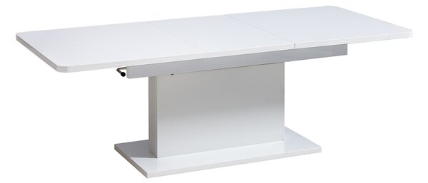 Rozkladací konferenčný / jedálenský stôl Opti 2v1 126-168x70 - biela