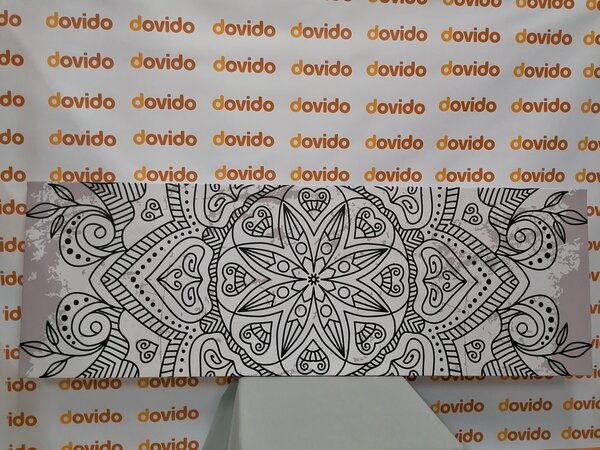 Obraz Mandala so starodávnym nádychom v čiernobielom prevedení