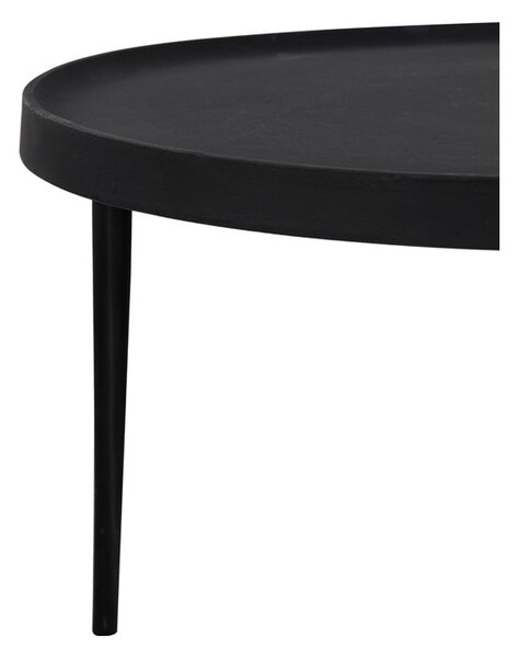 Čierne okrúhle konferenčné stolíky v súprave 2 ks ø 75 cm Tobias – Light & Living