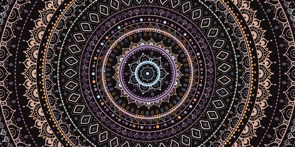 Obraz Mandala so vzorom slnka vo fialových odtieňoch