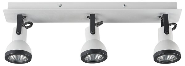 Stropné svietidlo biela a čierna 3-bodová lampa nastaviteľné ramená bodové svetlá moderný dizajn