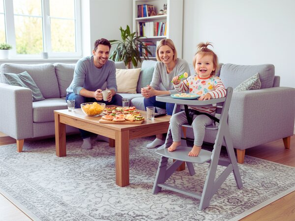 ATMOWOOD Detská jedálenská stolička - sivá