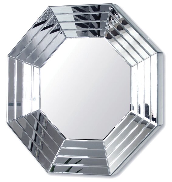 DECOREUM Osemuholníkové zrkadlo Fantuzzi v zrkadlovom ráme 100x100x8,5 cm transparentné