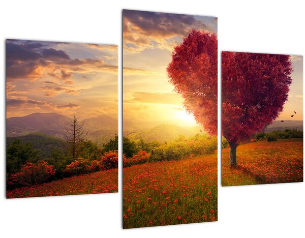 Obraz stromu v tvare srdca (90x60 cm)