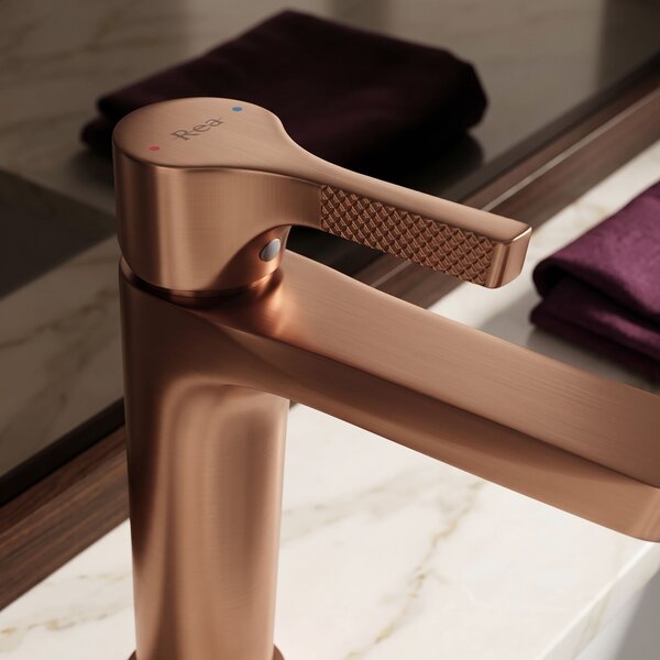 Umývadlová batéria PREMIUM REA Maxim Brush Copper Low