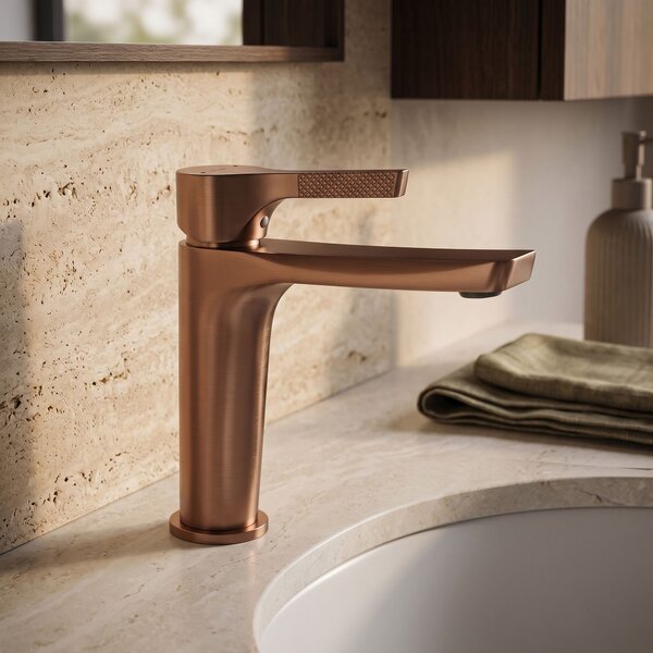 Umývadlová batéria PREMIUM REA Maxim Brush Copper Low