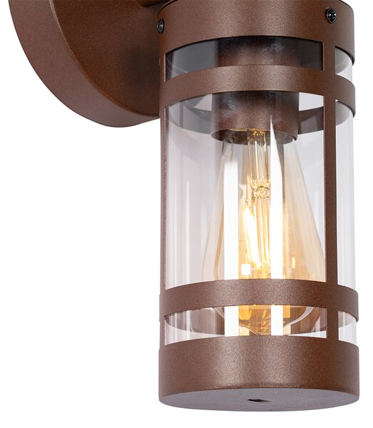 Vonkajšia nástenná lampa hrdzavohnedá IP44 s detektorom pohybu - Ruben