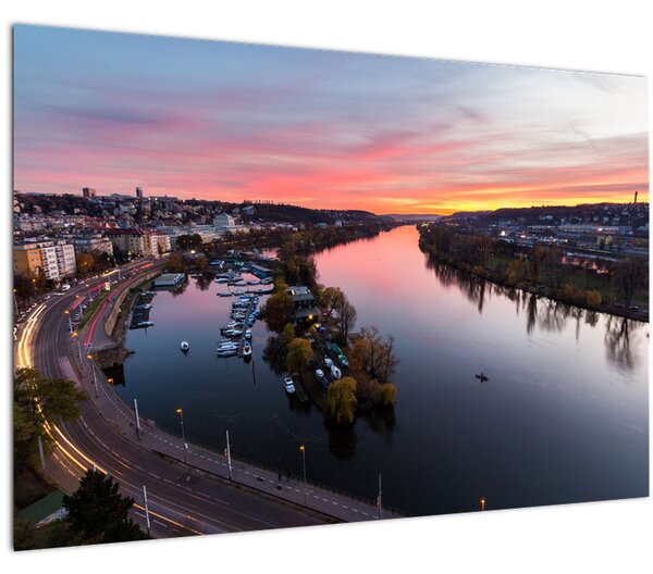 Obraz nočnej Prahy (90x60 cm)