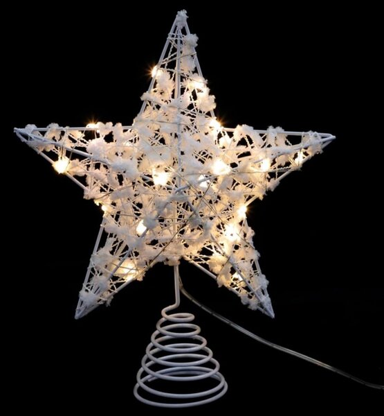 LED svetelná hviezda na vianočný stromček WHITE STAR 25 cm, biela