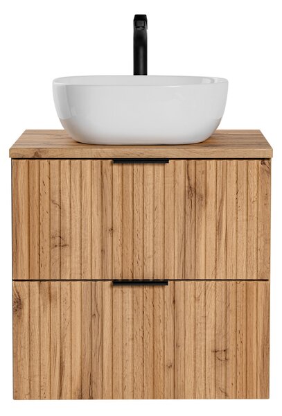 Kúpeľňová skrinka s umývadlom a doskou ADEL Oak DU60/1 | 60 cm