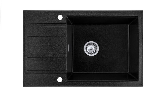 Gamma Modern 8010, 1-komorový granitový drez 800x500x210 mm, čierna, GMA-ZM-8010-BK
