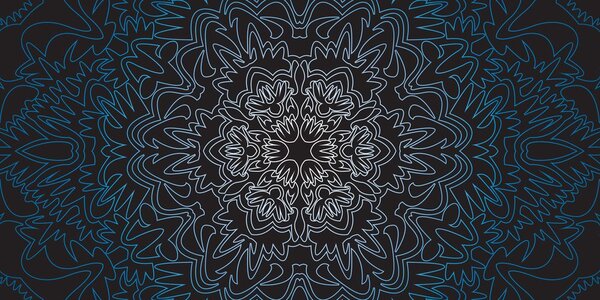 Obraz ornamentálna Mandala na čiernom pozadí