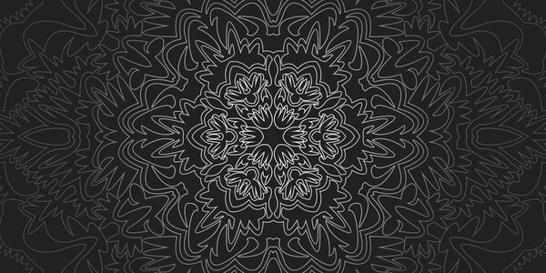 Obraz ornamentálna Mandala v čiernobielom prevedení