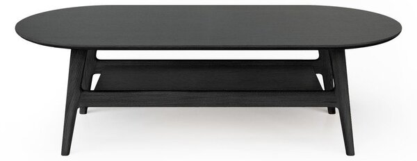 Čierny konferenčný stolík v dekore duba 60x130 cm Curved – Woodman