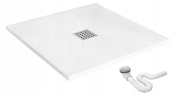 Rea White Rock, štvorcová sprchová vanička 90x90x3,5 cm, biela, REA-K5580