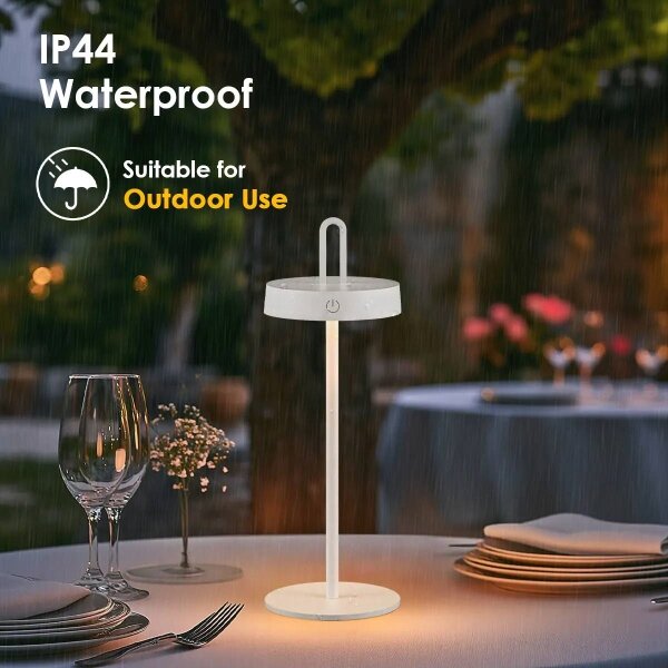 LED stmievateľná vonkajšia dobíjateľná dotyková stolná lampa SHINE LED/1,5W/3,7V 3000 mAh IP44 biela