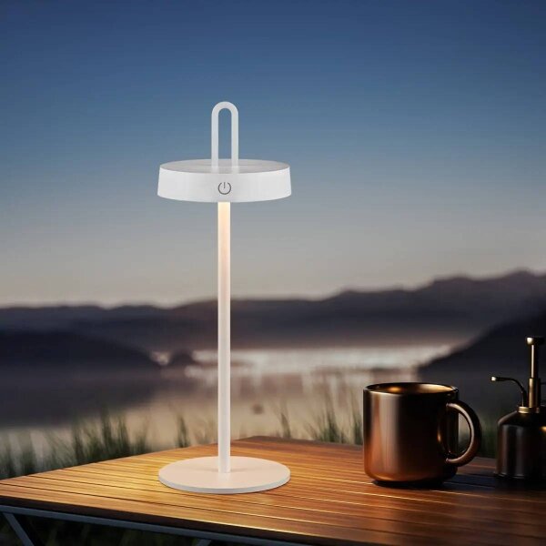 LED stmievateľná vonkajšia dobíjateľná dotyková stolná lampa SHINE LED/1,5W/3,7V 3000 mAh IP44 biela