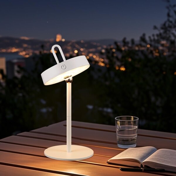 LED stmievateľná vonkajšia nabíjateľná dotyková stolná lampa GENTLE LED/1,5W/3,7V 3000 mAh IP44 biela