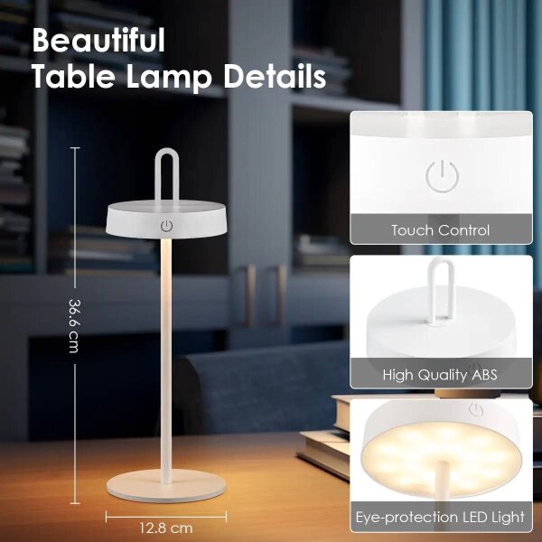 LED stmievateľná vonkajšia dobíjateľná dotyková stolná lampa SHINE LED/1,5W/3,7V 3000 mAh IP44 biela