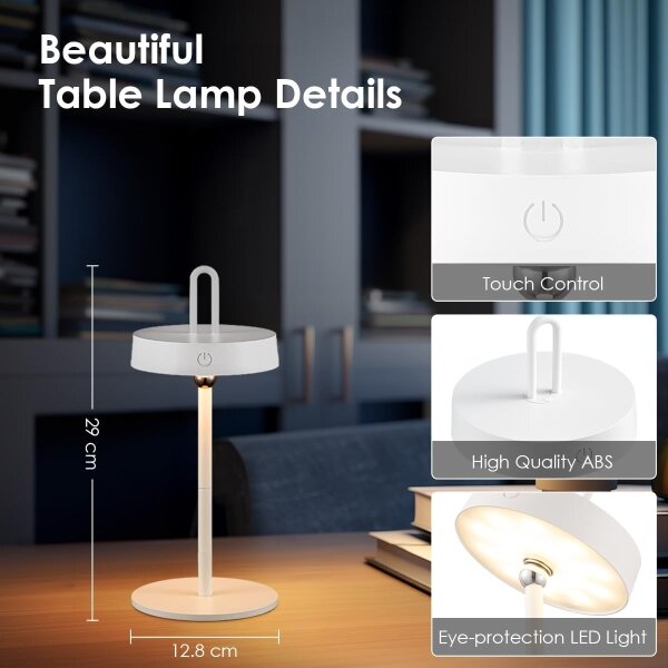 LED stmievateľná vonkajšia nabíjateľná dotyková stolná lampa GENTLE LED/1,5W/3,7V 3000 mAh IP44 biela