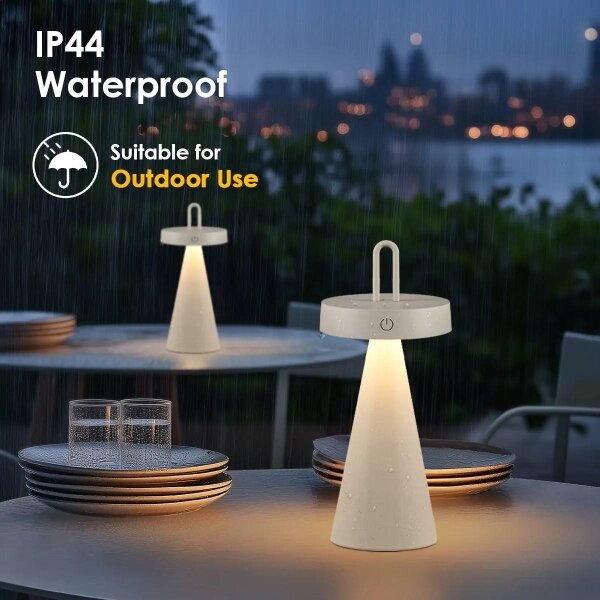 Stmievateľná vonkajšia nabíjateľná dotyková stolová LED lampa HALO LED/1,5W/3,7V 3000 mAh IP44 šedá