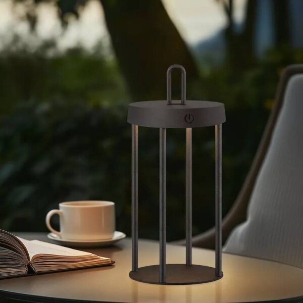 LED stmievateľná vonkajšia dobíjateľná dotyková stolná lampa GENTLE LED/1,5W/3,7V 3000 mAh IP44 čierna