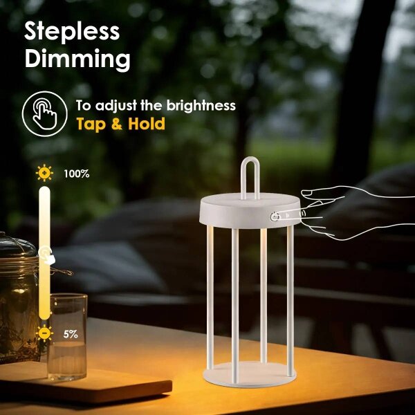 LED Stmievateľná vonkajšia nabíjateľná dotyková stolová lampa GENTLE LED/1,5W/3,7V 3000 mAh IP44 biela