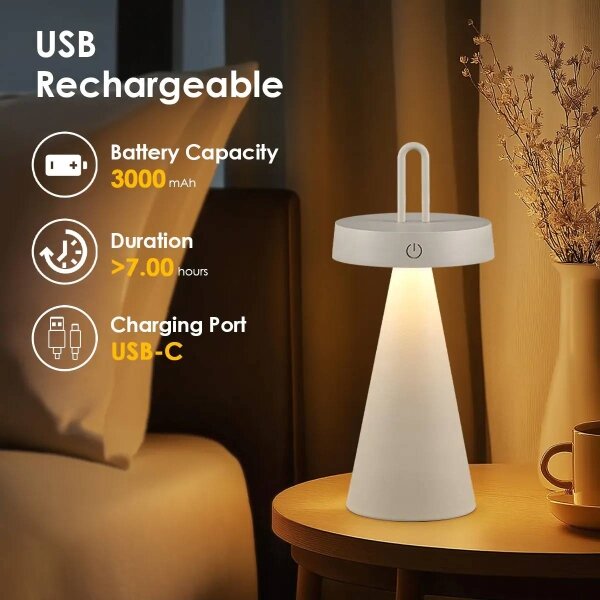 Stmievateľná vonkajšia nabíjateľná dotyková stolová LED lampa HALO LED/1,5W/3,7V 3000 mAh IP44 šedá
