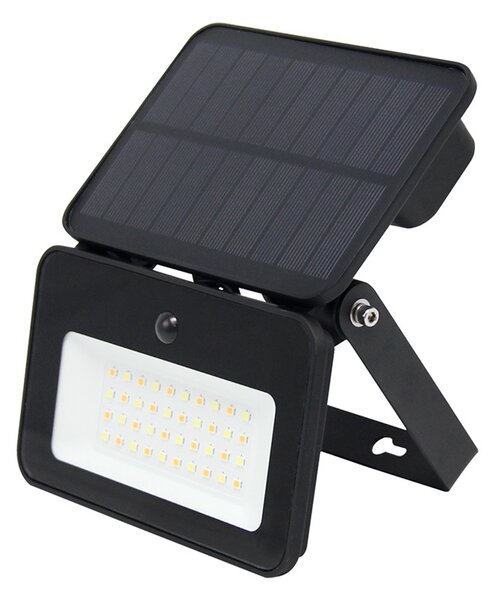 SOLIGHT LED solárne osvetlenie so senzorom 6W, 660lm, CCT, Li-Ion, čierna