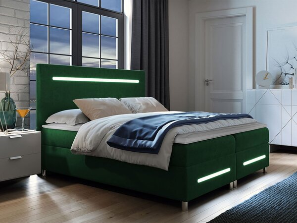 Mirjan24 Kontinentálna posteľ Trunida LED, Rozmer postele: 160x200, Dostupné poťahy: ekokoža Soft 029 (sivá) 5903211194504