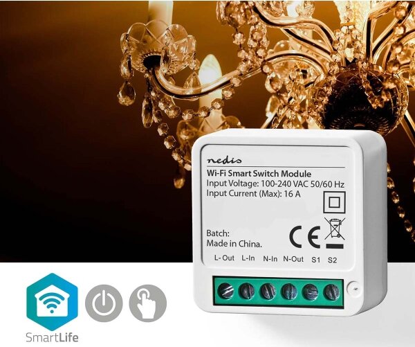 Nedis WIFIWMS10WT - Inteligentný spínač SmartLife Wi-Fi 230V