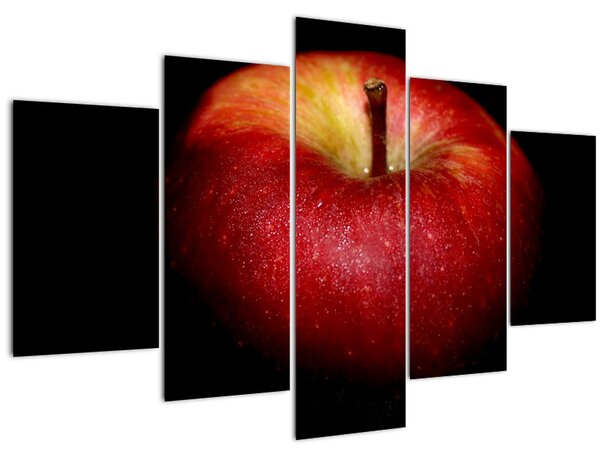 Obraz jablká na čiernom pozadí (150x105 cm)