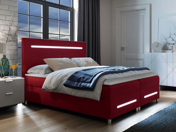 Mirjan24 Kontinentálna posteľ Trunida LED, Rozmer postele: 160x200, Dostupné poťahy: ekokoža Soft 029 (sivá) 5903211194504