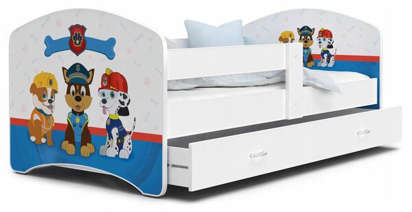 Detská posteľ s úložným priestorom Labková patrola Rozmer: 160x80