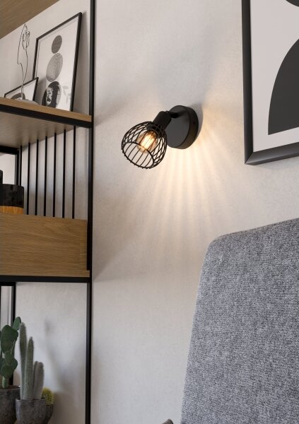 Eglo 901038 - Nástenné svietidlo SONNINO 1xE14/40W/230V čierna