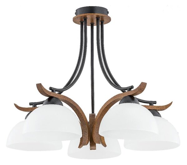 Prisadený luster BAFIA 5xE27/15W/230V hnedá