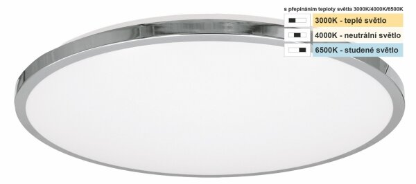 Top Light -LED Kúpeľ. stropné svietidlo SILVER LED/18W/230V IP44 pr. 34 cm chróm