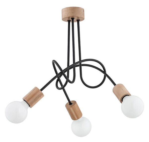 Prisadený luster TANGO 3xE27/15W/230V hnedá/čierna
