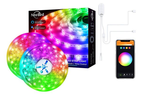 Inteligentný WiFi RGB LED svetelný pás NiteBird SL3 (2x5 m), Tuya