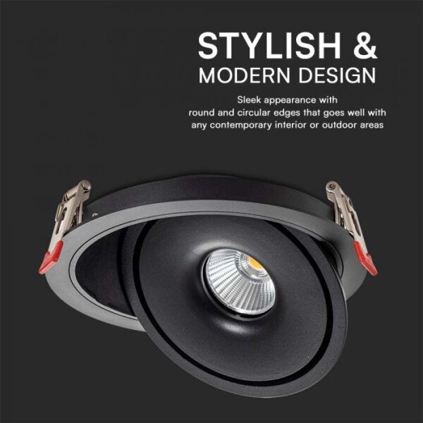 LED Podhľadové bodové svietidlo LED/20W/230V 3000/4000/6400K pr. 16,5 cm čierna