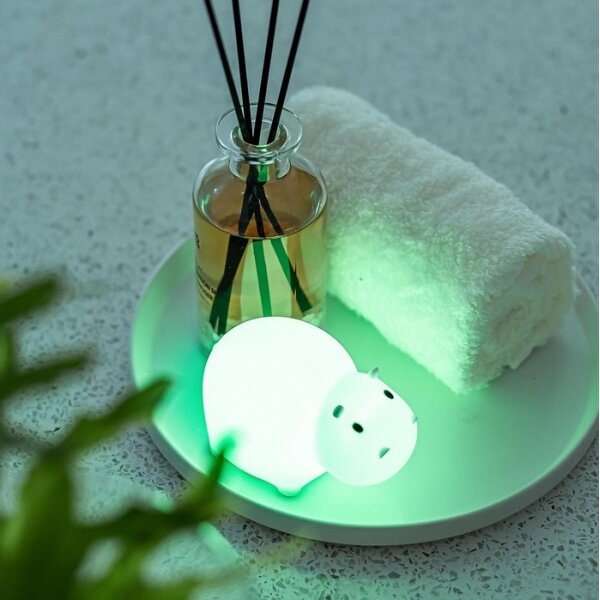 MegaLight - LED RGB Nabíjacia detská dotyková lampa do vane SWIMMY HIPPO LED/5V