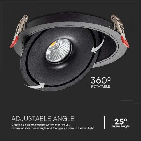 LED Podhľadové bodové svietidlo LED/20W/230V 3000/4000/6400K pr. 16,5 cm čierna