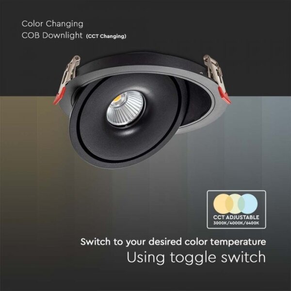 LED Podhľadové bodové svietidlo LED/20W/230V 3000/4000/6400K pr. 16,5 cm čierna
