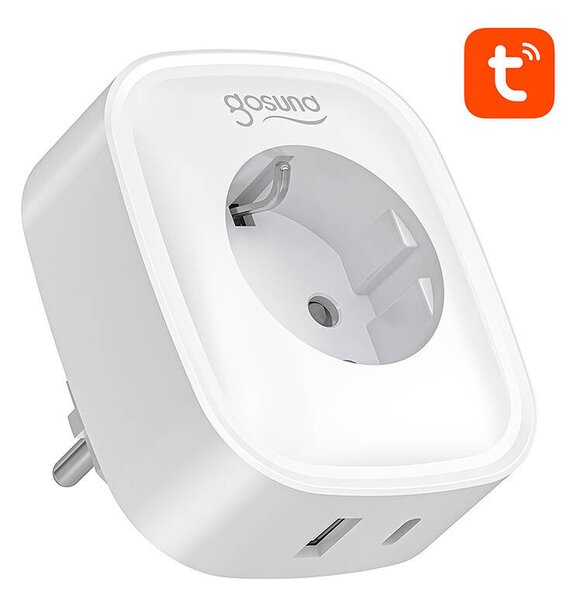 Gosund SP6 16 A USB-C 20 W Tuya – inteligentná zásuvka s podporou WiFi/Bluetooth
