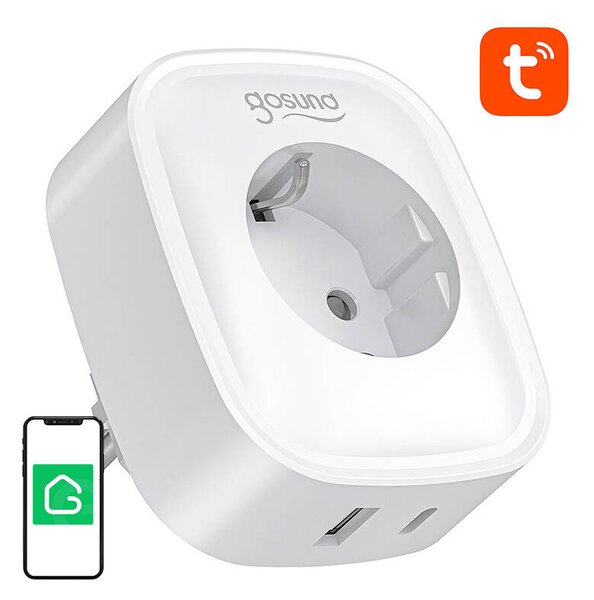 Gosund SP6 16 A USB-C 20 W Tuya – inteligentná zásuvka s podporou WiFi/Bluetooth