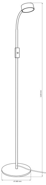 LED Stmievateľná stojacia lampa BRUNO LED/3W/230V 3000/4000/6500K čierna