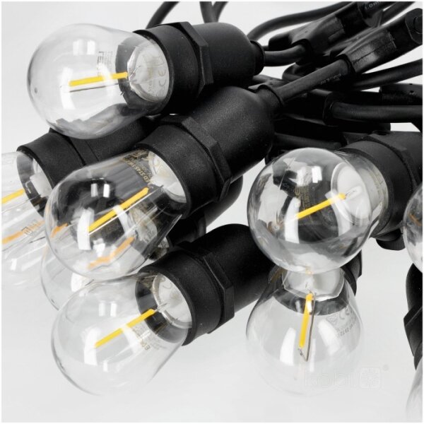 LED Vonkajšia dekoračná reťaz BAJA ST64 10xE27/1W/230V 10,9m IP44 teplá biela